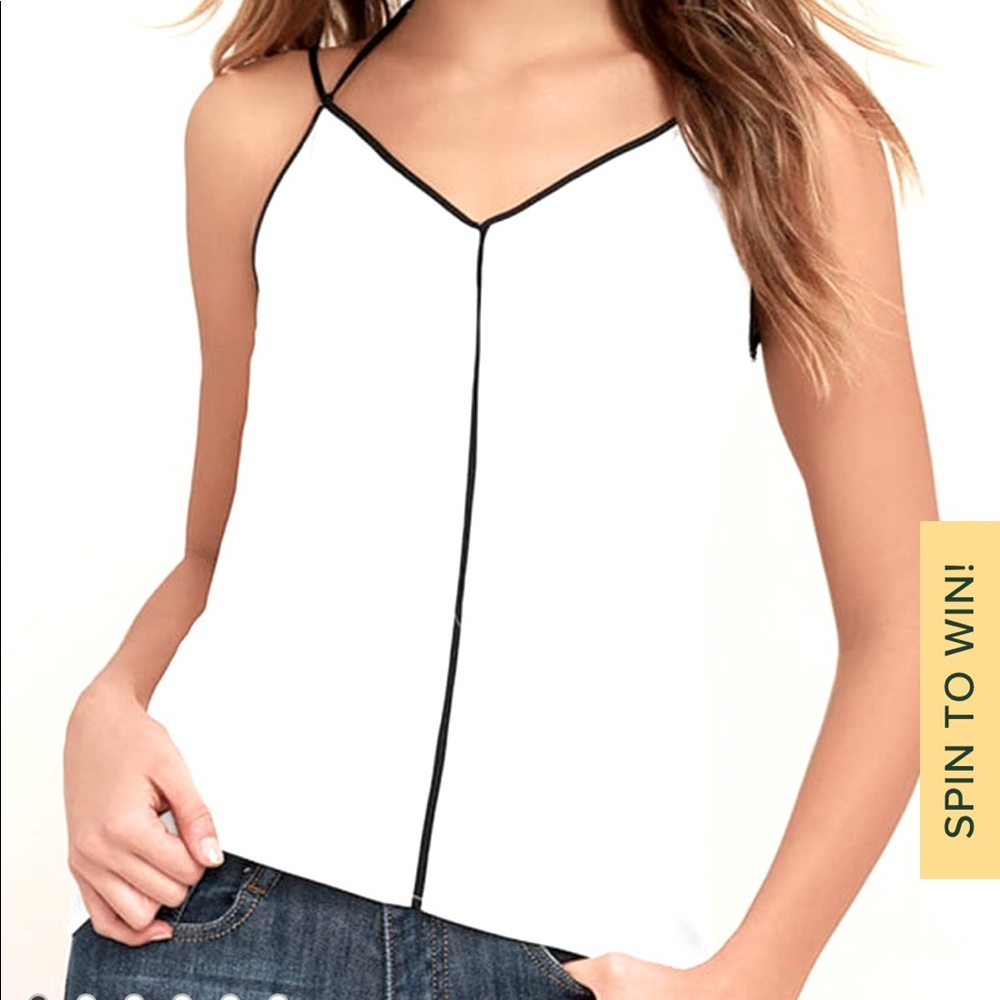 White and black tank top